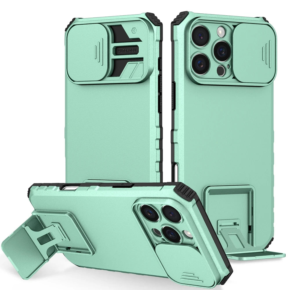 Slide Camera Protection Hard Case – Durable Plastic Phone Cover for iPhone 7 to 16 Series