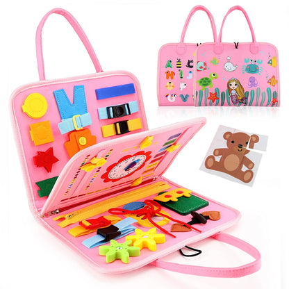 Montessori Toddler Busy Board – Educational Activity for Motor Skills & Baby Learning Toys for Travel