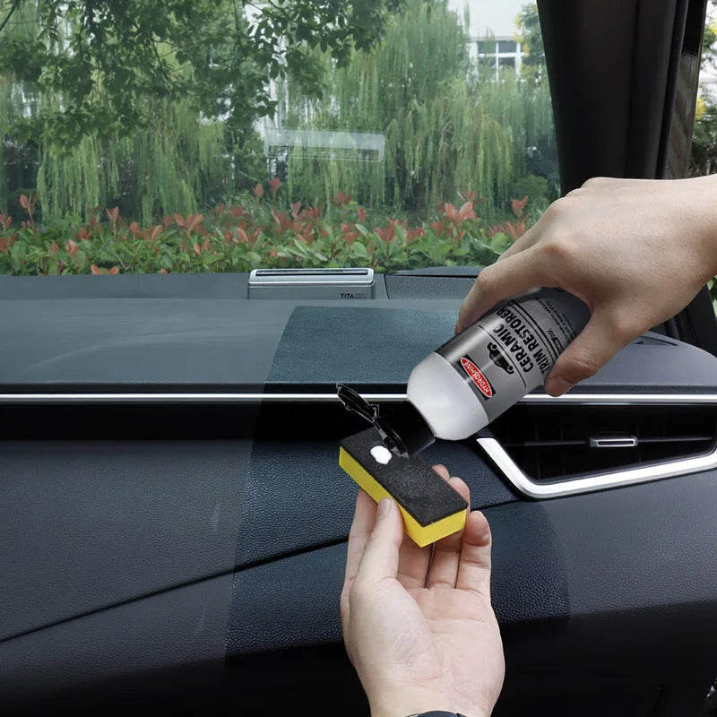 Hydroshine Ceramic Trim Restorer Gel — Plastic, Vinyl & Rubber Dressing for Interior Detailing, Leather Care & Car Protection