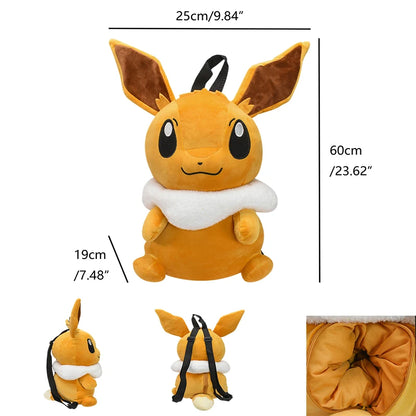 17 Styles Mario & Pokemon Plush Backpack – Koopa, Charizard, Mimikyu, Eevee, Snorlax, Gengar, Mew Turtle Shell Stuffed Toy Bag