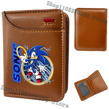 Sonic & Shadow Cartoon Wallet – Anime Multi-Card Vertical Holder, Portable Slim Card Pack, 2026 New Fashion Gift Wallet