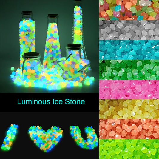 300/500 Pcs Luminous Garden Pebbles - Glow in the Dark Stones for Outdoor, Fish Tank, and Aquarium Deco