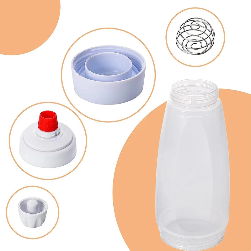 Pancake Batter Dispenser Mixer with BlenderBall Wire Whisk - Squeeze Bottle Pancake Shaker Dispenser JT194 by LMETJMA