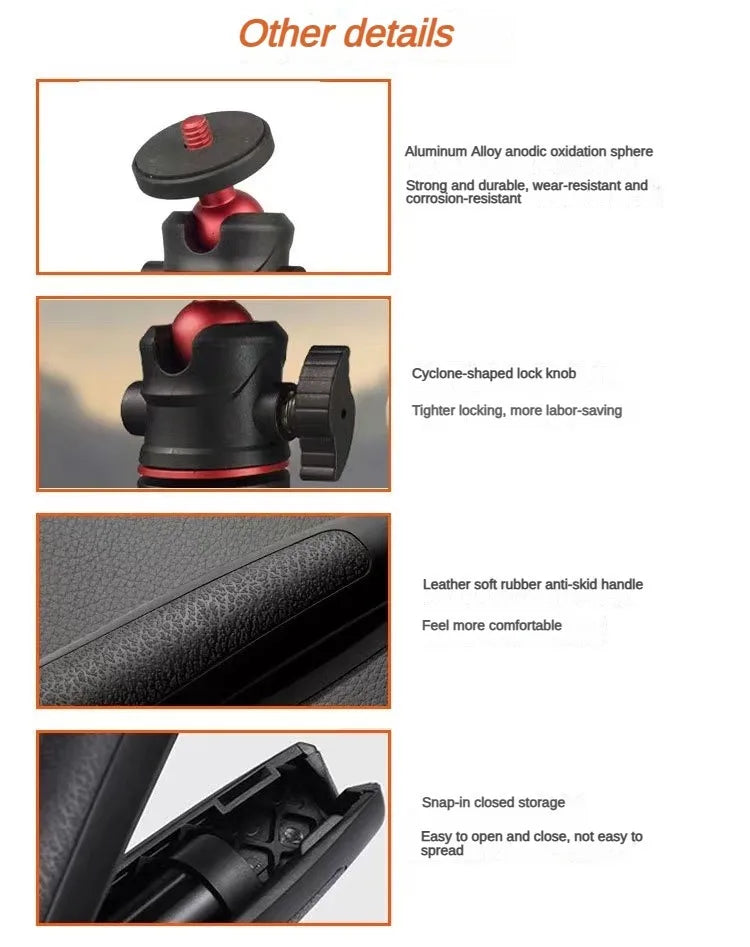 Mini Desktop Selfie Stick Tripod - Handheld Camera Stand, Portable Retractable Vlog & Phone Mount