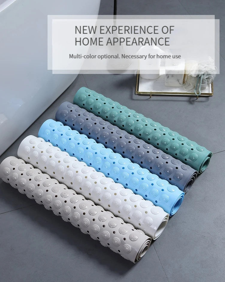 Shower Bath Mat – Hollow Hydrophobic Anti-Slip Tub Pad with Suction Cups, Thick Massage Foot Mat for Bathroom