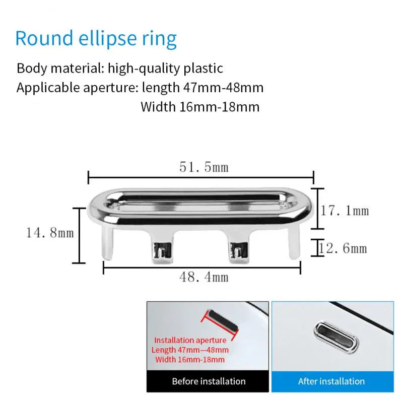 Round Ring Overflow Cover for Bath Sink – Plastic Tidy Trim for Ceramic Basin, Bathroom Sink Replacement Part