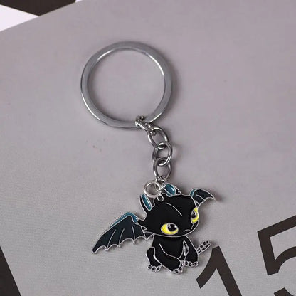 Cute Toothless Dragon Keychain – Cartoon Anime Couple Keyring, Valentine’s & Halloween Gift