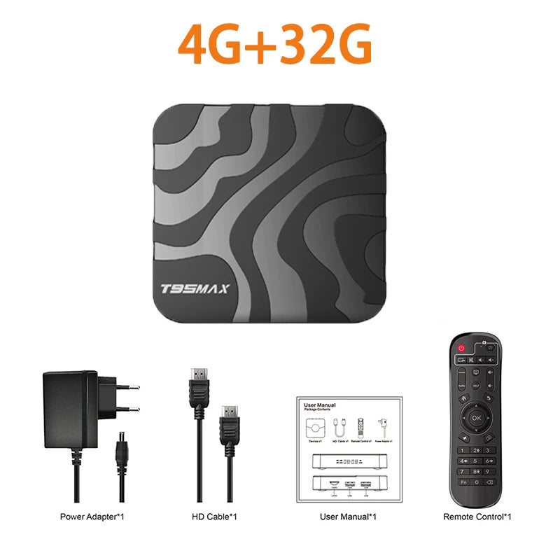 New H618 T95 Max Android 14 Smart TV Box - 8GB RAM, 128GB/64GB Storage, Double WiFi 2.4G & 5.8G, 6K 3D, Voice Assistant Media Player