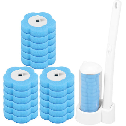 18/36Pcs Disposable Toilet Brush Kit - Wall-Mounted Bathroom Cleaning Tool with Long Handle & Refill WC Accessories