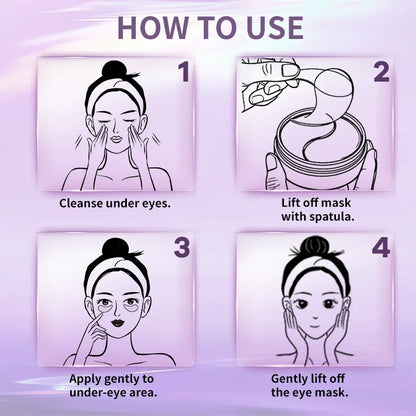 PDRN Under Eye Patches - 60 Patches (30 Pairs) with Niacinamide & Collagen for Dark Circles, Puffiness, Brightening & Hydrating Skin