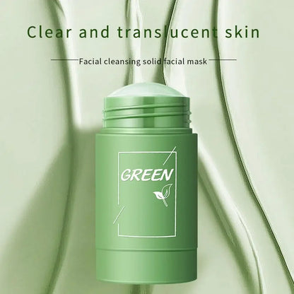 Green Tea & Eggplant Mud Face Mask – Deep Cleansing, Oil Control, Antioxidant, Pore Shrinking, Blackhead Removal, Refreshing Skin Treatment