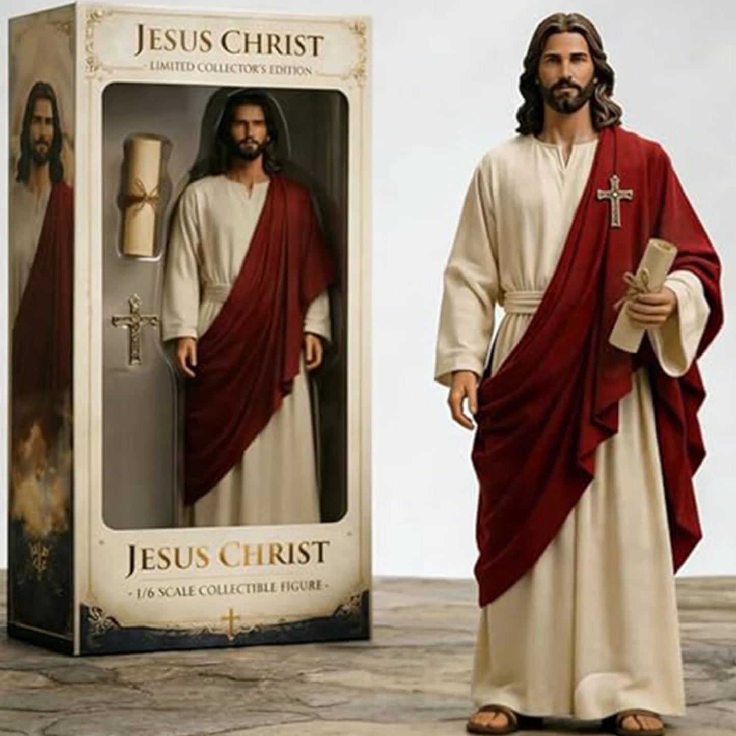 Jesus Open Arms Blessing Statue - 1/6 Scale Hand-Painted Christ Figurine for Home Decor