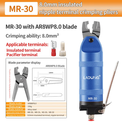 MR-30 Pneumatic Crimping Pliers Cutter Head - Air Shears Tool Part for AR8WP, A8WP3 & A8WP Terminals