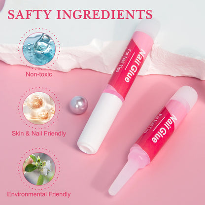 14PCS Nail Glue for Press-On Nails – Super Strong Acrylic Nail Glue, Long-Lasting for Salon Quality Results