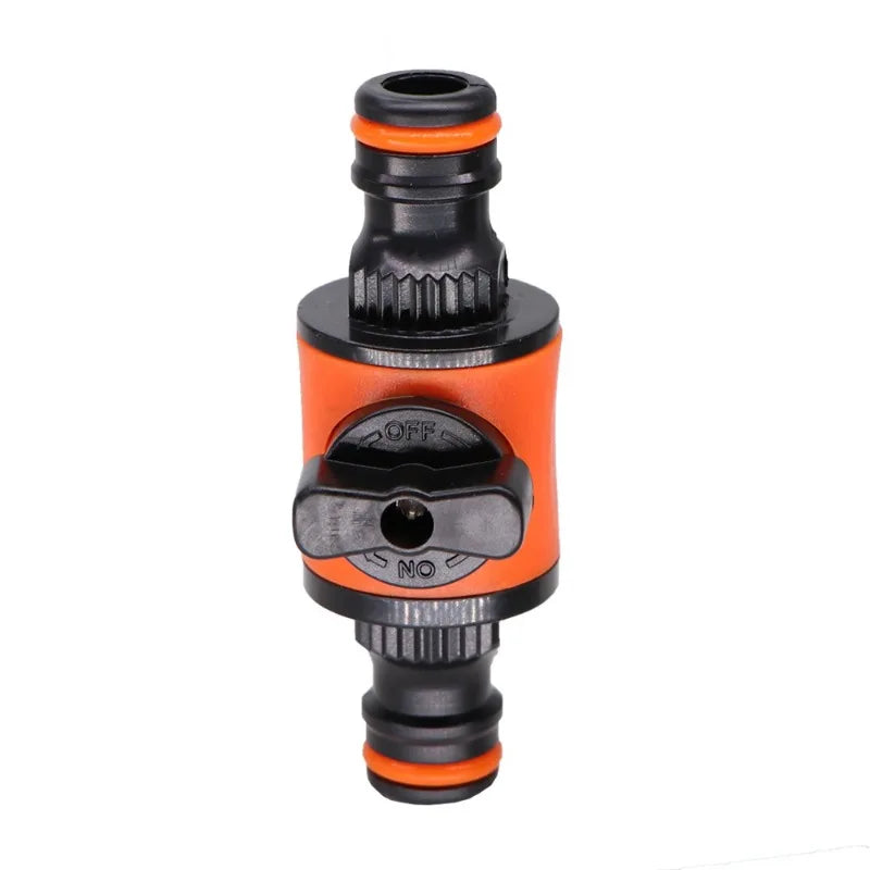 16mm Garden Hose Shut-Off Valve - Plastic Quick-Connect Tubing Tap Adapter for Irrigation, Watering and Car Washing