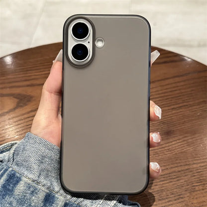 Translucent Matte PC Phone Case for iPhone 12-17 Pro Max Plus - Clear Shockproof Full Protective Cover with Slim Hard Shell Design