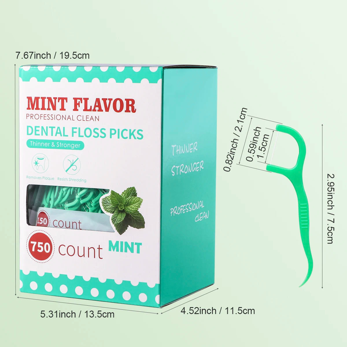 Mint Dental Floss Sticks - Portable Disposable Oral Care for Deep & Interdental Cleaning
