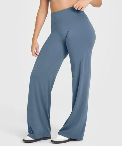 Women’s Ultra Soft Butter Yoga Pants – Mid Waist Straight Leg Sports Trousers for Gym, Pilates & Running