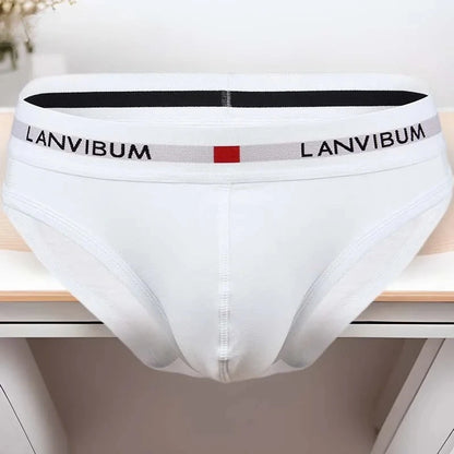 3PCS Men’s Pure Cotton Low Waist Briefs – Breathable Elastic Sexy Loose Fit Underwear for Summer Comfort Wear