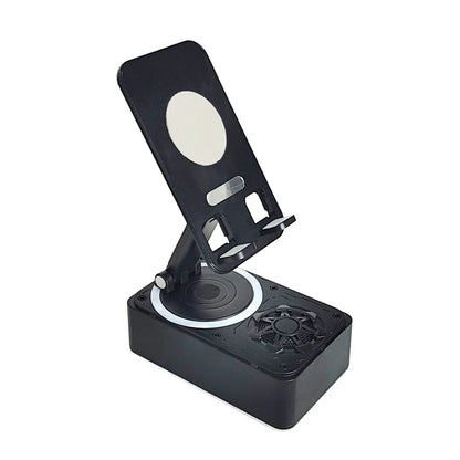 Adjustable Phone Stand with Bluetooth Speaker - Portable Desktop Holder for Phones and Tablets