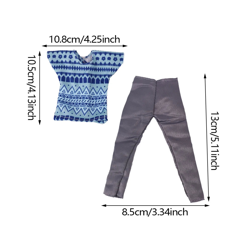 30cm Ken Doll Clothes – Pop Suit Top & Pants Outfit for Boys, Holiday Gift Doll Accessories