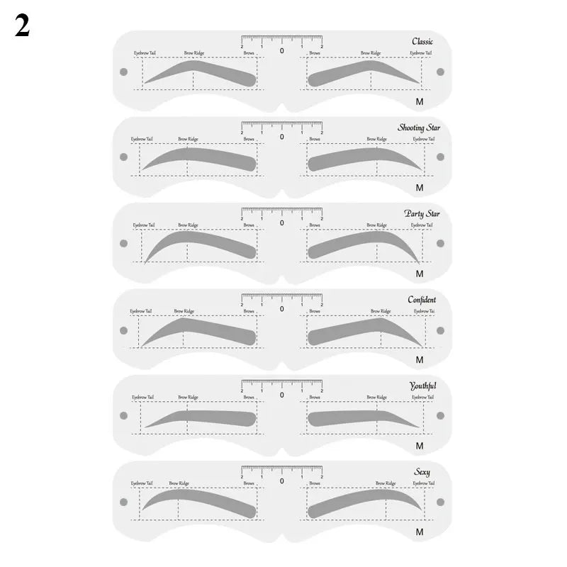 Reusable Eyebrow Stencil Set – Soft Ruler Brow Definer & Styling Template for Precise Grooming