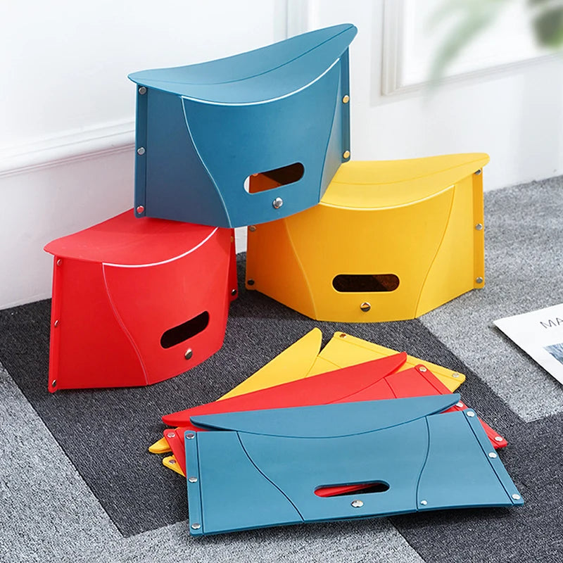 Plastic Portable Folding Stool – Outdoor Camping Chair, Storage Stool, Compact Folding Chair for Easy Use