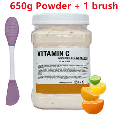 650g Chamomile Hyaluronic Acid Jelly Mask – Rose Moisturizing Facial Powder with Silicone Brush for Skin Elasticity