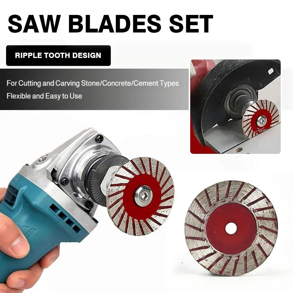 Diamond Turbo Saw Blades 5-Pack - M14 Stone Engraving & Masonry Slotting Tool Set