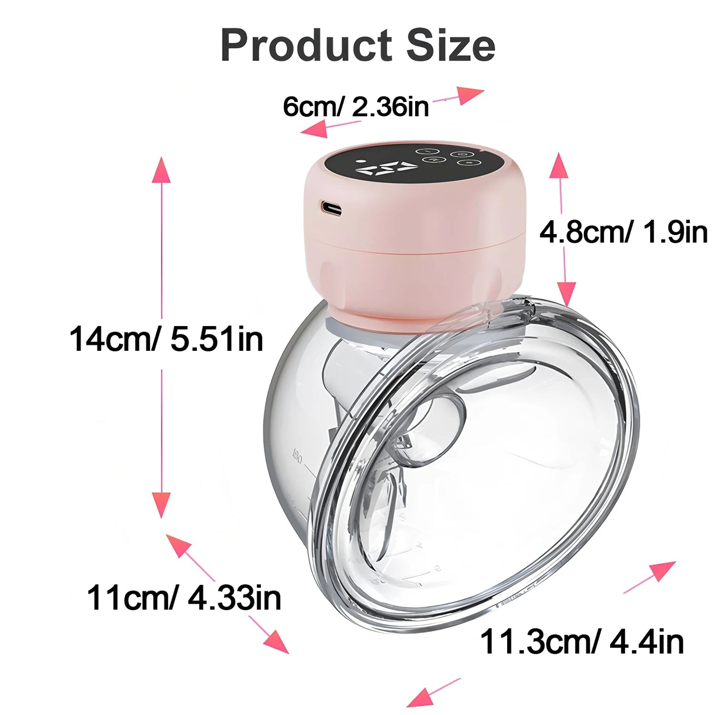 Wearable Electric Breast Pump — Portable Hands-Free Silent Breast Milk Extractor & Collector, 1PCS