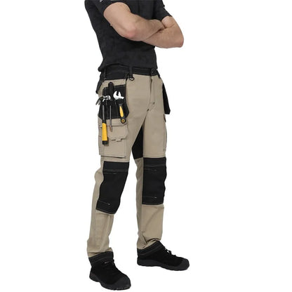 Men’s Multi-Pocket Cargo Work Pants with Knee Pads – Durable Wear-Resistant Tactical Trousers for Outdoor Workwear and Construction Use