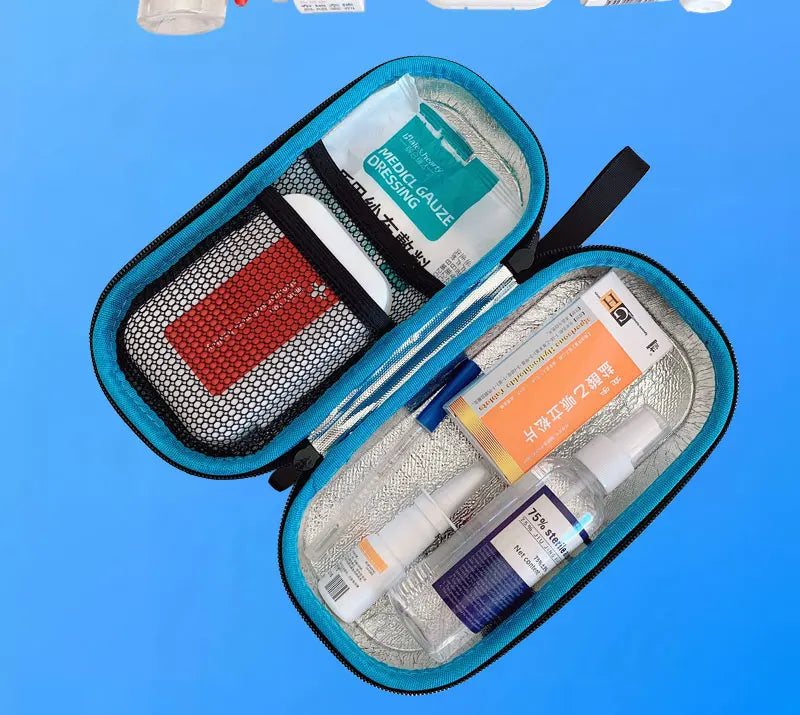 Medical Cooler Travel Pouch with 4 Ice Packs – EVA Insulin Pen Case & Drug Freezer Box for Diabetes Cooling Storage