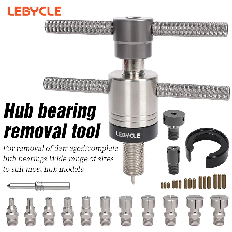 LEBYCLE Bike Hub Bearing Removal Tool — MTB & Road Bicycle Hub Tower Puller for Hub Repair