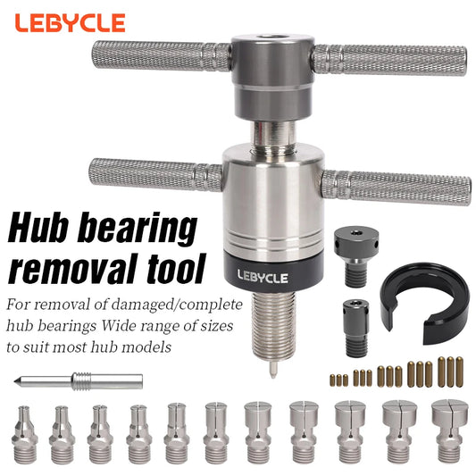 LEBYCLE Bike Hub Bearing Removal Tool — MTB & Road Bicycle Hub Tower Puller for Hub Repair