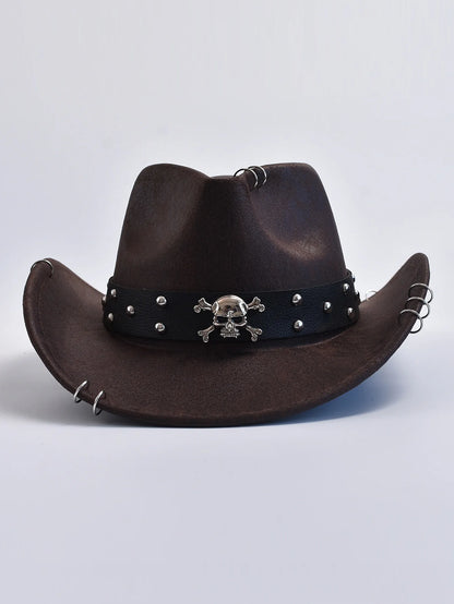 Faux Leather Vintage Western Cowboy Hat for Men – Gentleman Jazz Panama Cowgirl Sombrero Hat