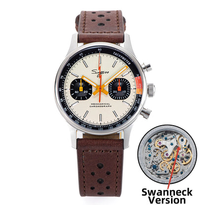 Sugess Pilot Watch – Seagull Movement Mechanical Chronograph, Swan-Neck, Sapphire Crystal, Military Racing 1963 Limited Edition