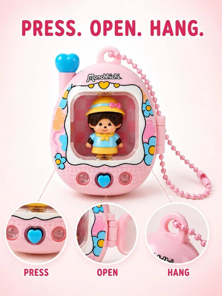 Monchhichi LED Light-Up Keychain - Retro Y2K Glowing Bag Charm and Cute Backpack Pendant