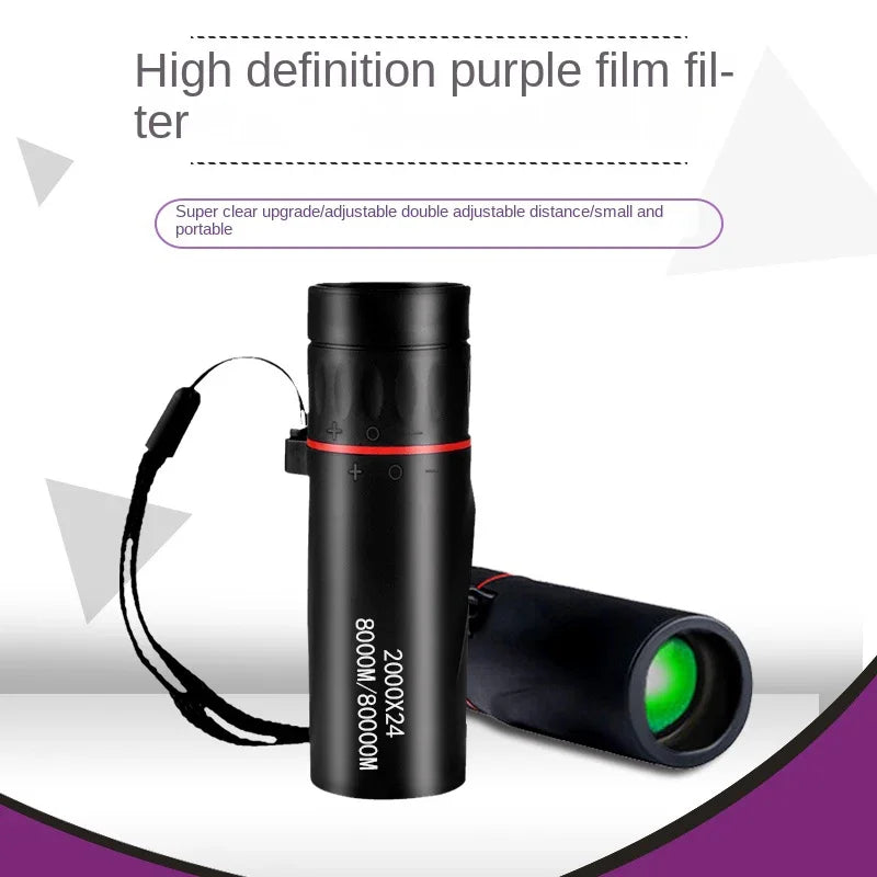 2000x24 HD Monocular Telescope – Mini Portable Phone Telescope with Holder for Outdoor Camping, Hunting & Birdwatching