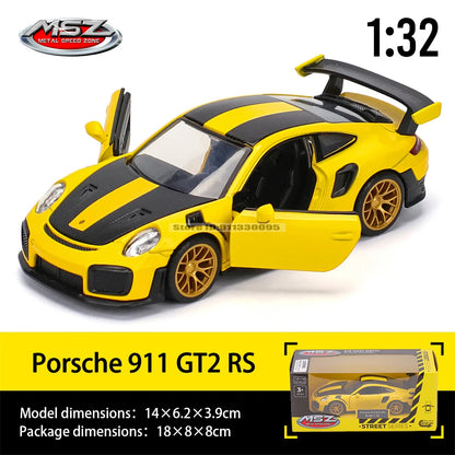 MSZ 1:32 Die-Cast Car Model — Porsche 911 GT3 RS, Audi, BMW & Nissan Alloy Toy Collectible, Decorative Gift for Kids & Adults