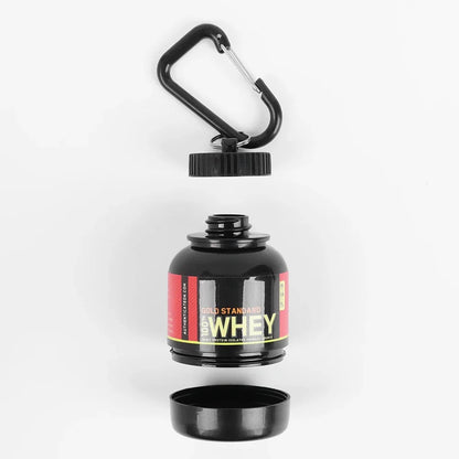 Mini Portable Protein Powder Bottles with Keychain – Travel Funnel, Medicine & Sport Storage Cups