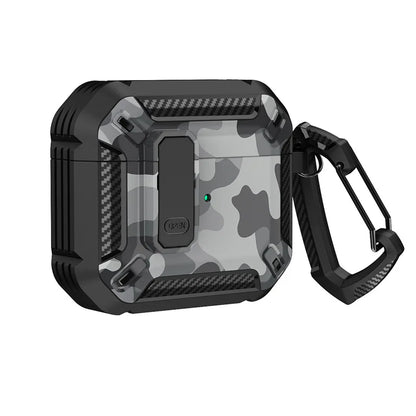 Carbon Fiber Shockproof Case for AirPods Pro 1/2 & AirPods 3 – Protective Headset Cover with Switch