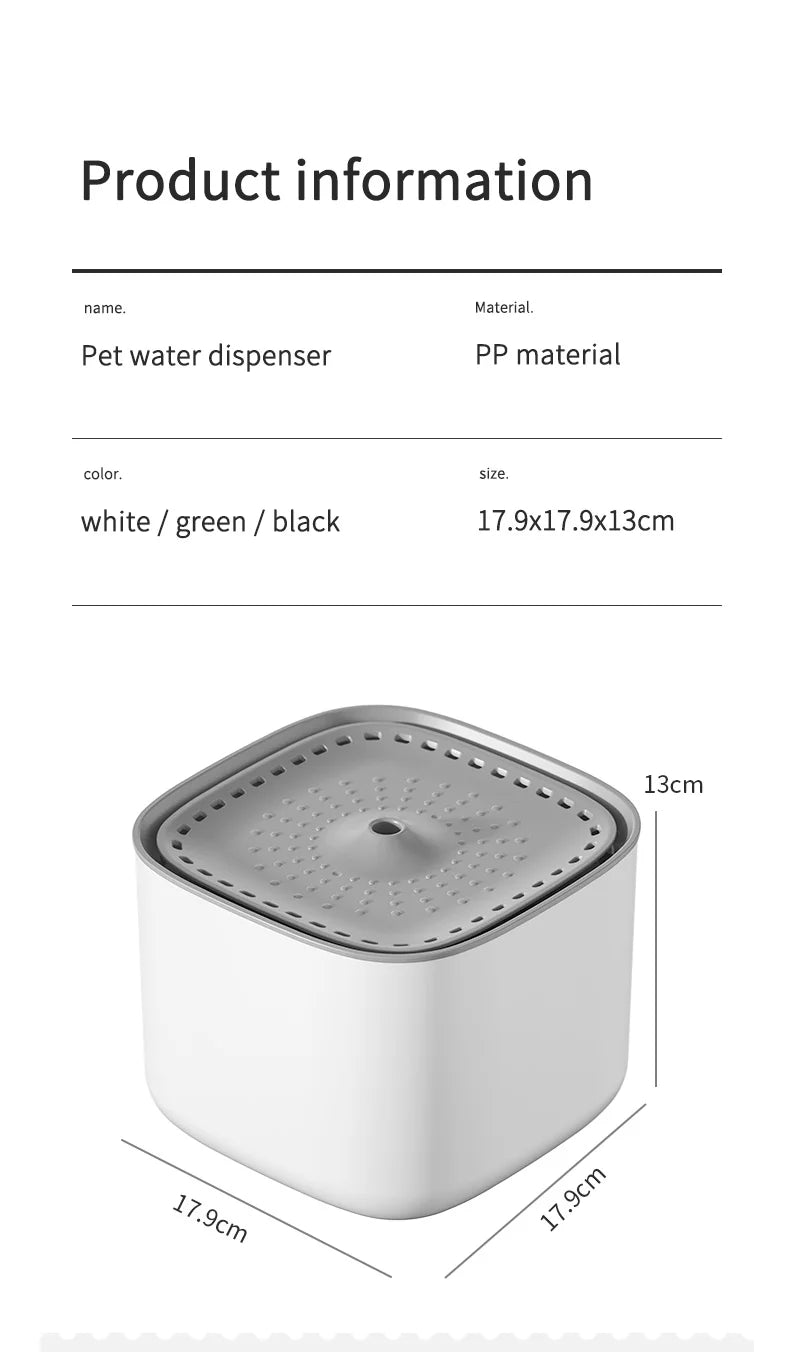 3L USB Cat Water Fountain – Automatic Filtered Water Dispenser for Cats