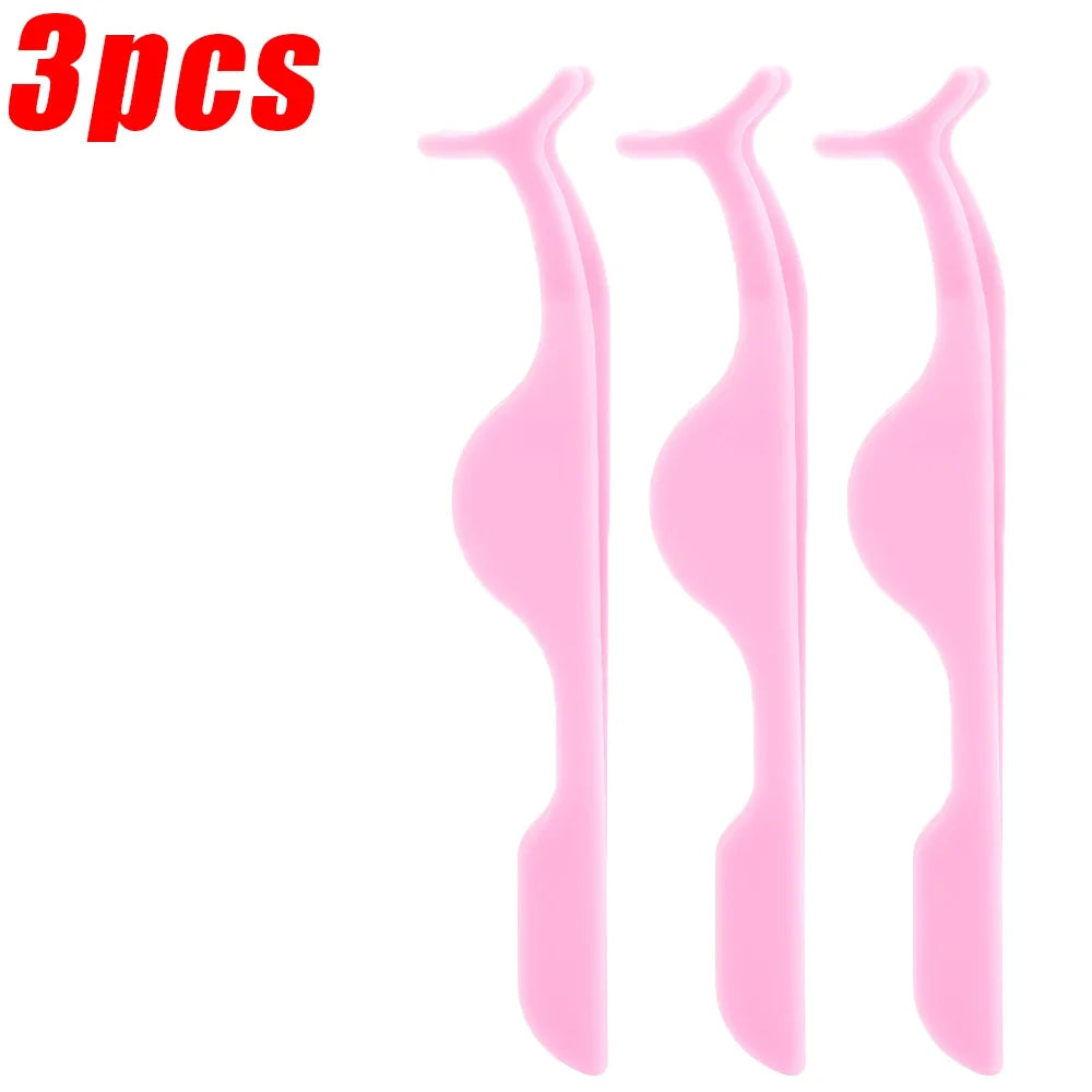 False Eyelash Applicator Tweezer Tool – Professional Plastic Lash Curler & Clip Makeup Accessory (1/30PCS)
