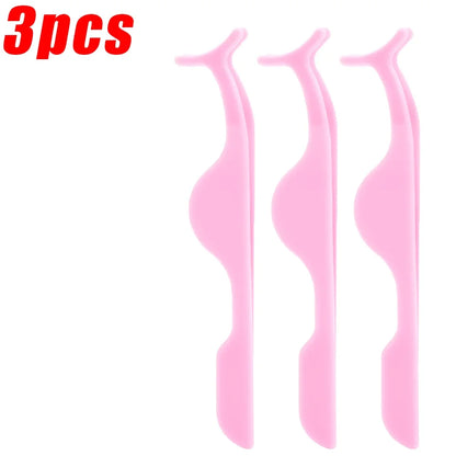 False Eyelash Applicator Tweezer Tool – Professional Plastic Lash Curler & Clip Makeup Accessory (1/30PCS)