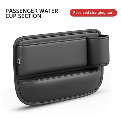 Universal Car Seat Gap Organizer Box – Multifunction Leather Storage Pocket with Cup Holder for Phone, Wallet, Keys & Cards