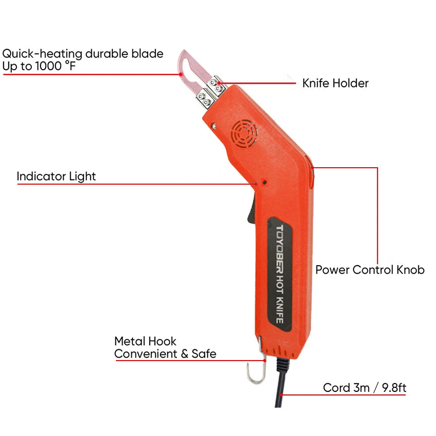 Electric Foam Cutter Hot Knife – Polystyrene, Styrofoam, Fabric, and Rope Cutting Tool for DIY Projects
