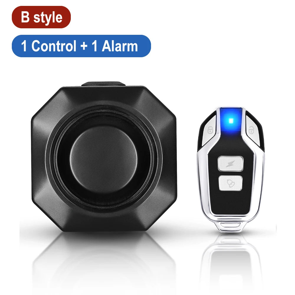 ELECTOP Wireless Bicycle Alarm & Taillight – Waterproof Vibration Anti-Theft Burglar Alarm with Remote Control Brake Sensing Safety Light for Bike & Motorcycle