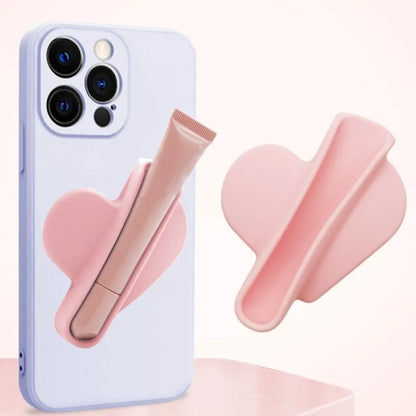 Heart-Shaped Mobile Phone Case with Lipstick Holder — Soft Silicone Protective Back Stick for Women & Girls