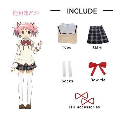 Puella Magi Madoka Magica Cosplay Costume - Madoka Kaname and Homura Akemi School Uniform for Anime Fans and Halloween
