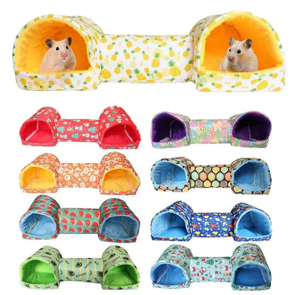 Small Pet Hideaway Tunnel - Cozy Hamster, Gerbil, Guinea Pig, and Ferret Sleeping Cave and Hideout Toy